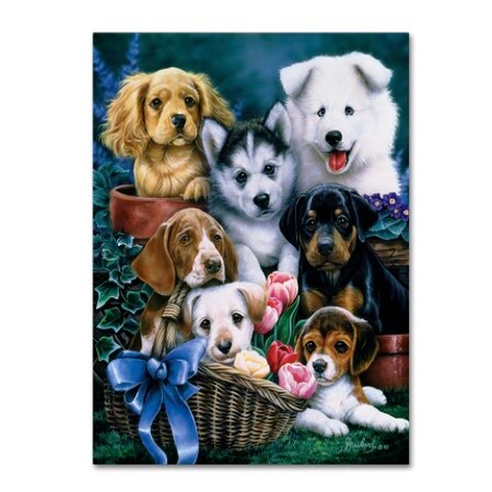 Jenny Newland 'Puppies' Canvas Art,24x32